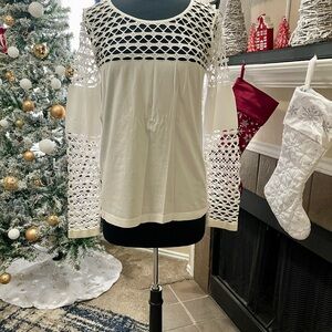 VENUS White Crochet Sleeve Blouse